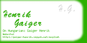henrik gaiger business card